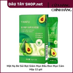 Mặt Nạ Bơ Sủi Bọt Giảm Mụn Đầu Đen Mụn Cám Hộp 12 gói