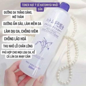 Nước Hoa Hồng Naturie Hatomugi Dưỡng Sáng Cấp Ẩm Nhẹ Dịu Hạt Ý Dĩ Skin Conditioner 500ml Nhật Bản