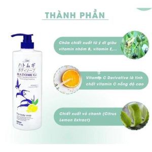 Sữa Tắm Dưỡng Ẩm, Sáng Da Hatomugi Vitamin C 800ML1