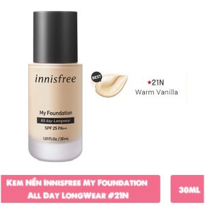 Kem nền kiềm dầu Innisfree All Day Longwear SPF25 PA ++ 30ml 21N