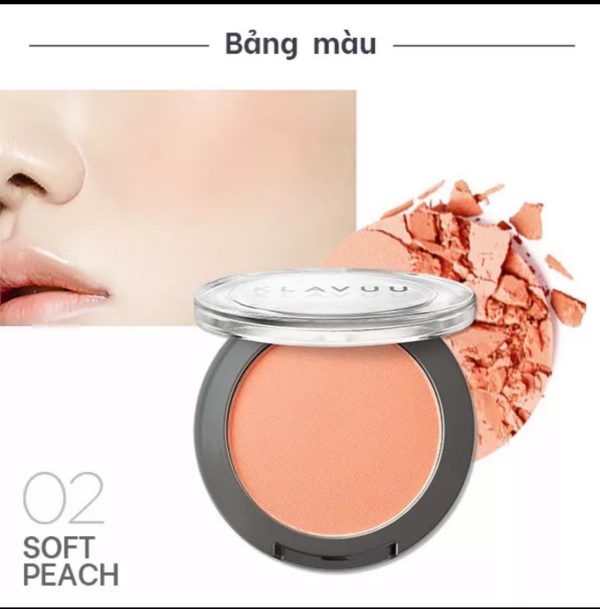 Phấn Má Hồng Klavuu Urban Pearlsation Natural Powder Blusher 02 SOFT PEACH