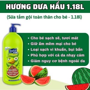 Sữa tắm gội xả Suave Kids 3 in 1 hương dưa hấu 1.18L