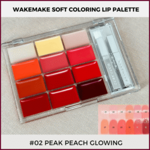 Bảng Son WAKEMAKE Soft Coloring Lip Palette 02 Peak Peach Glowing