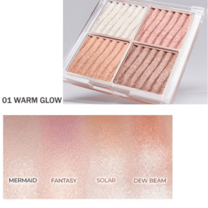 Phấn bắt sáng WAKEMAKE Glow Contouring Highlighter Palette_01 Warm Glow