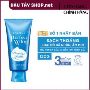 Sữa Rửa Mặt Sạch Sâu Ẩm Mịn Senka Perfect Whip Facial Cleanser 120g (Xanh Dương)