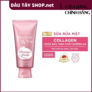 Sữa Rửa Mặt Senka Perfect Whip Collagen In 120g (Hồng)